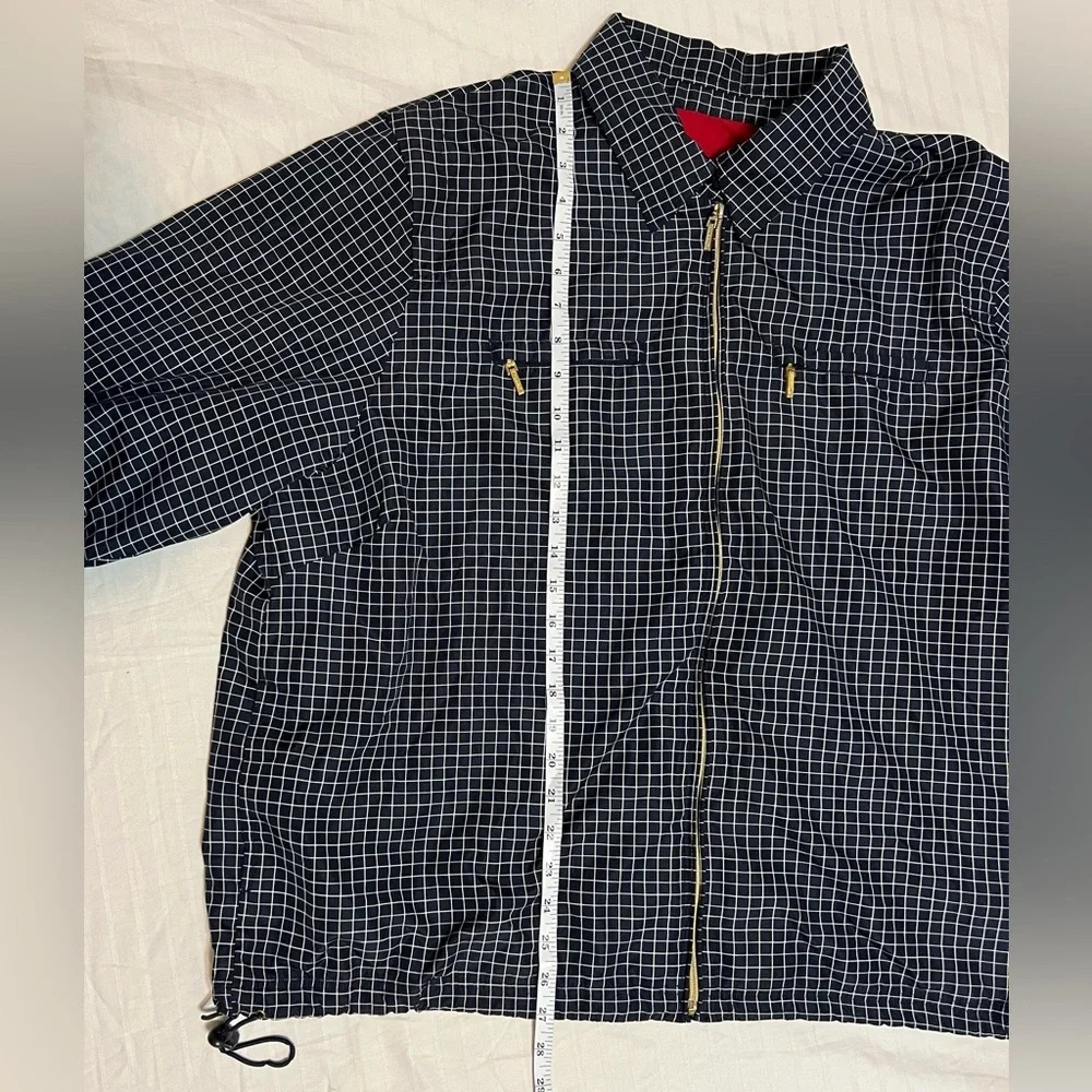 Catalina vintage wind light rain jacket coat. Navy White Medium - Picture 8 of 10